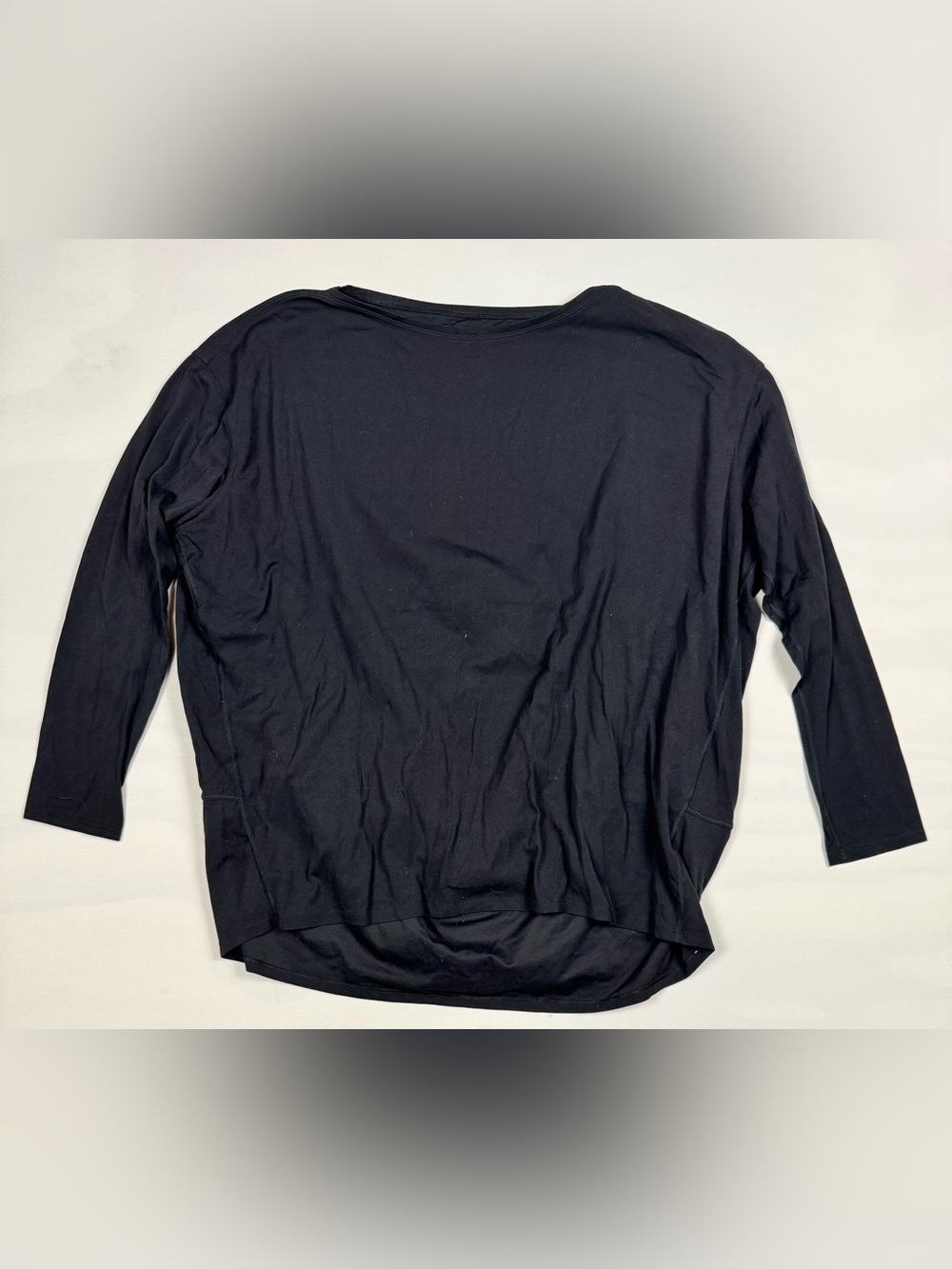 Lululemon Back In Action Long Sleeve Black Pima Cotton Women’s 12 Retail $58